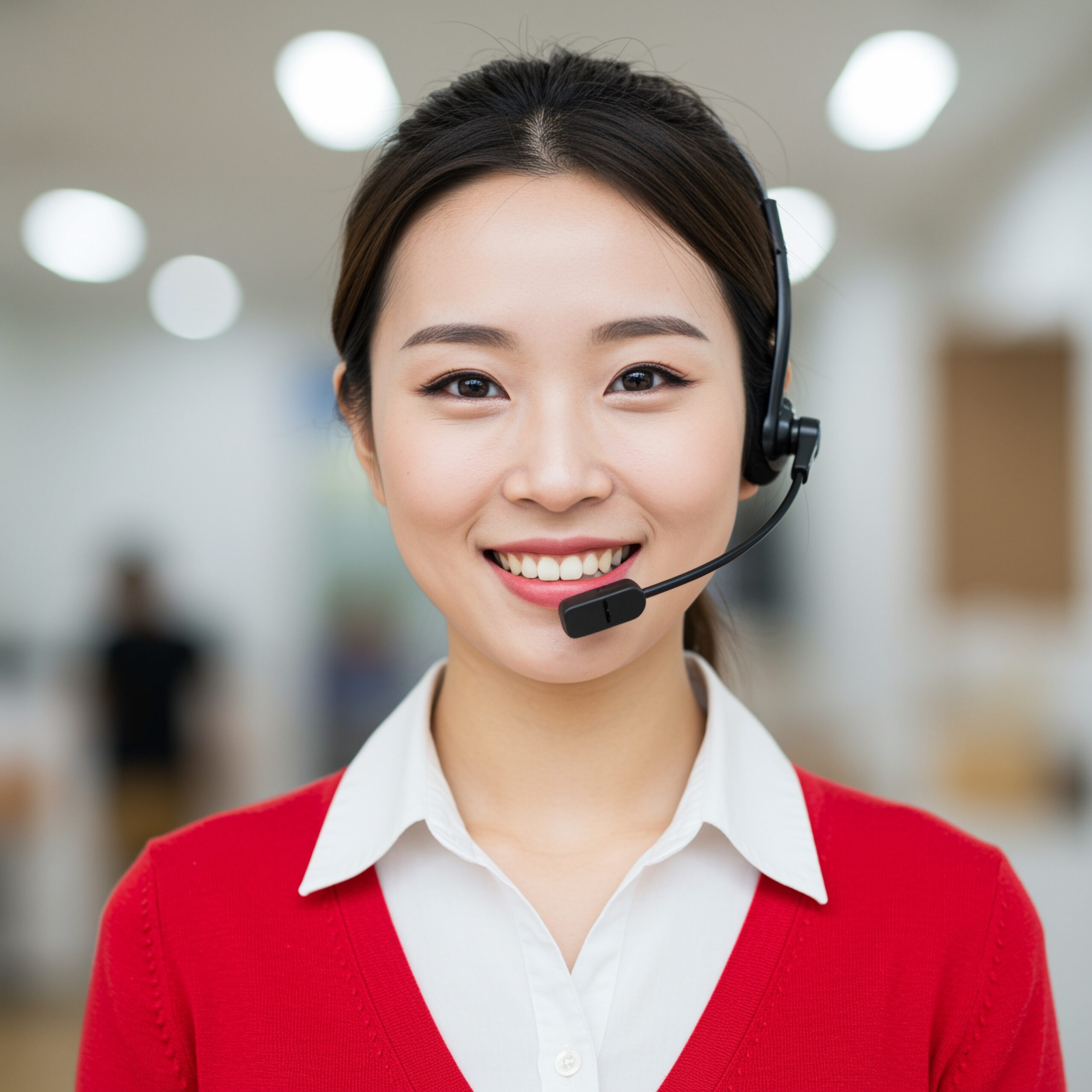 Customer service specialist assisting client with vinyl flooring inquiries and support.